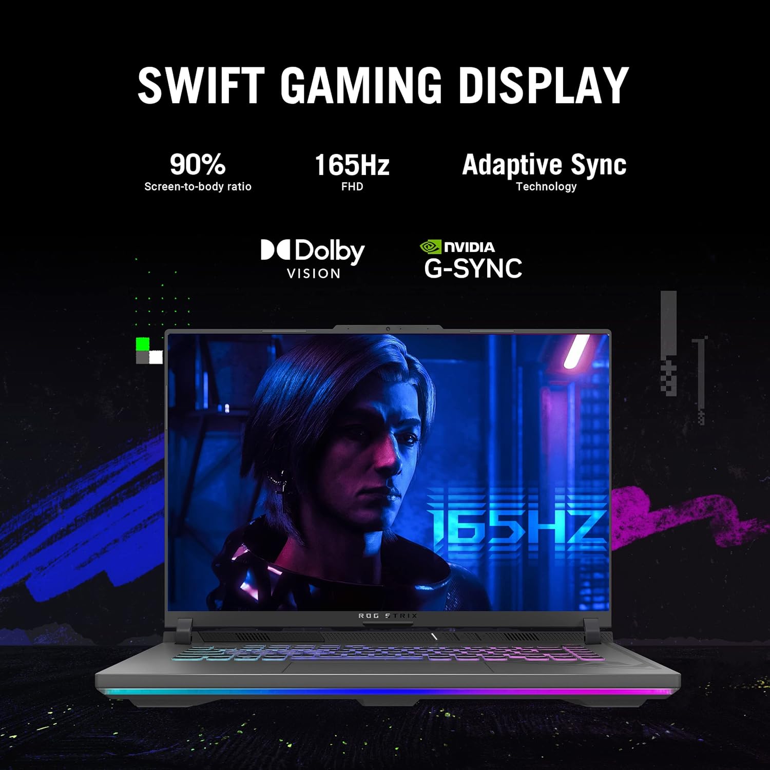 ASUS ROG Strix G16 Gaming Laptop, 165Hz Display, NVIDIA® GeForce RTX™ 4060, Intel Core i7 13650HX, 16GB DDR5, 1TB PCIe Gen4 SSD, Wi Fi 6E (3)